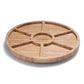 12" Bamboo Lazy Susan Revolution Turntable 7 Compartments - Sectioned Organizer for Kitchen, Dining Table, Condiments, Eco-Friendly Bamboo, Smooth Rotation