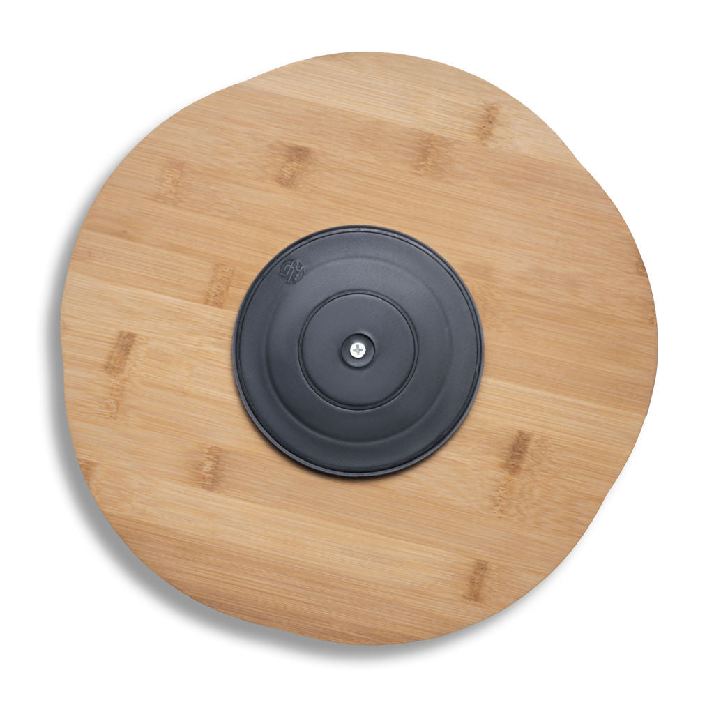 12" Bamboo Lazy Susan Revolution Turnable, 6 Compartments - Sectioned Organizer for Kitchen