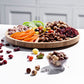 12" Bamboo Lazy Susan Revolution Turntable 7 Compartments - Sectioned Organizer for Kitchen, Dining Table, Condiments, Eco-Friendly Bamboo, Smooth Rotation